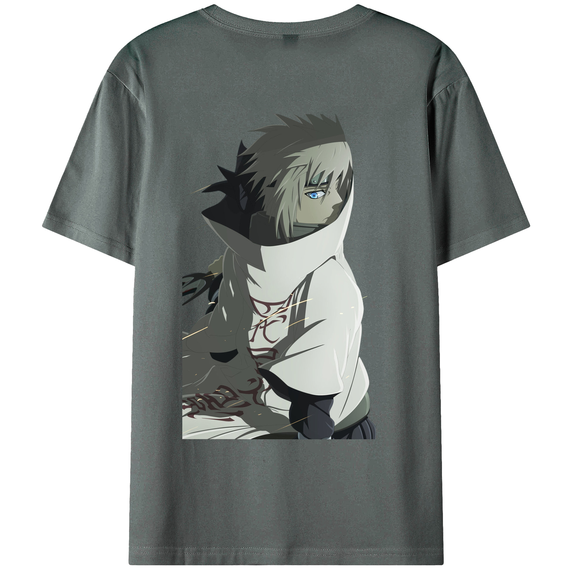 （画像用） NARUTO -ナルト- 波風 ミナト Namikaze Minato 綿100％ メンズ半袖Tシャツ（バックプリント） 通気性